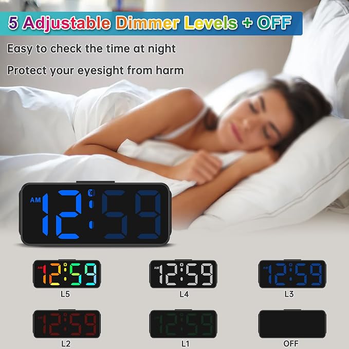 Peakeep Small Tiny Digital Alarm Clock Plug in - Image 4