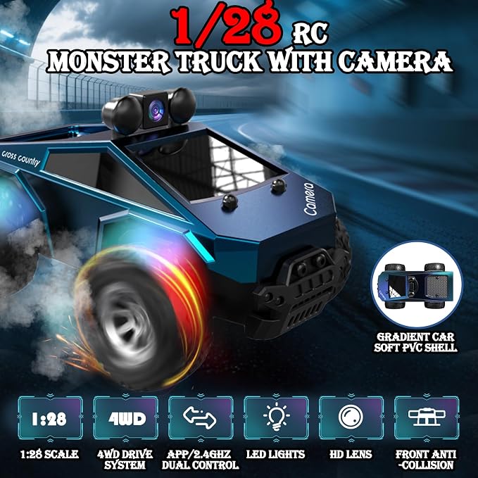1:28 Scale FPV Monster Truck RC Cars - Image 2