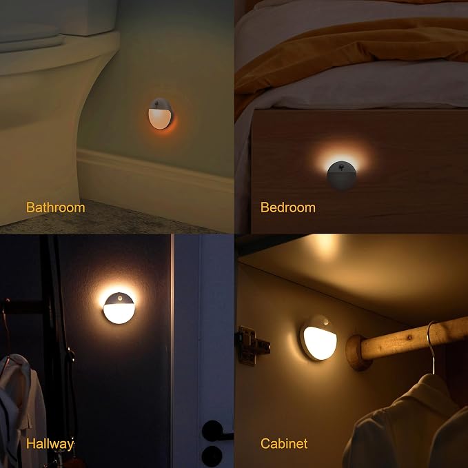YUNLEX 2 Pack Toliet Lights, 2.6" Small Motion Sensor Battery Night Light - Image 9