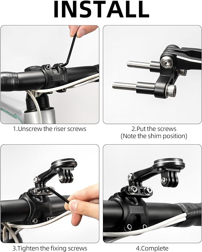 ROCKBROS Bike Computer Mount Out-Front Aluminum Integrated Bicycle Cycling - Image 7