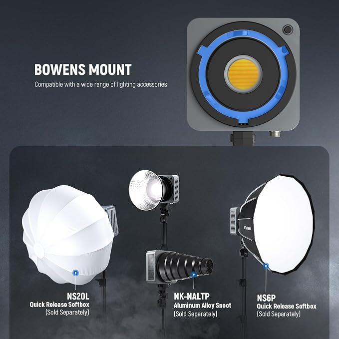 NEEWER HS200B Portable LED Video Light APP/2.4G/DMX Control, 280W 84400lx/1m Bi - Image 8