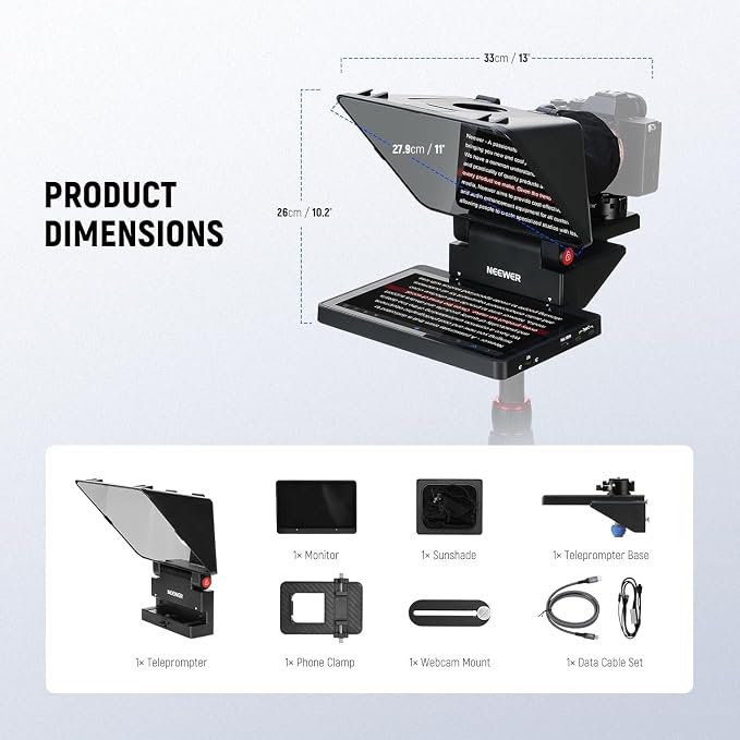 NEEWER 2 in 1 Teleprompter 11 Inch - Image 9