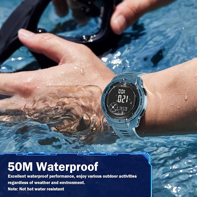 AVTREK Tactical Watch with Compass, 50M Waterproof Digital Pedometer, Altimeter - Image 3
