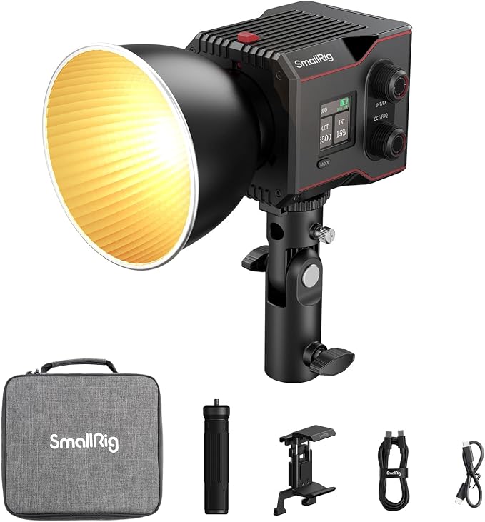 SmallRig RC 60B COB Video Light, 49Wh Battery 45min Runtime, 63W 11200lux CRI by SmallRig