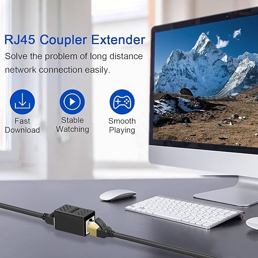 ZUZONG 3 PCS Gigabit RJ45 Coupler, Ethernet Extender Connector in Line Coupler - Image 3