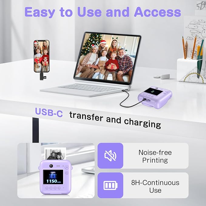 Kids Camera Instant Print, Dual-Lens 48MP Digital Camera - Image 6