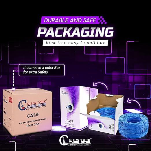 NewYork Cables | CAT6 Ethernet Cable 1000ft | Bulk Riser 23AWG, UTP 4 Pairs - Image 5
