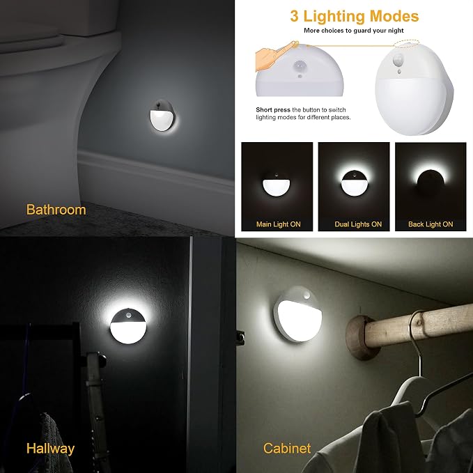 YUNLEX 2 Pack Battery Night Light, Toilet Lights, 2.6" Small Motion Senor Light - Image 4