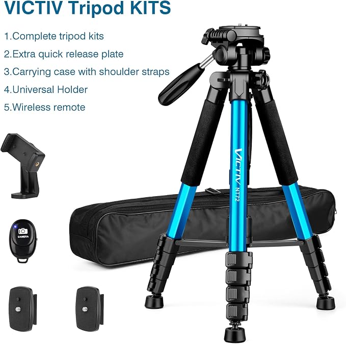 Victiv 72 inch Camera Tripod, Tall Tripod - Image 9