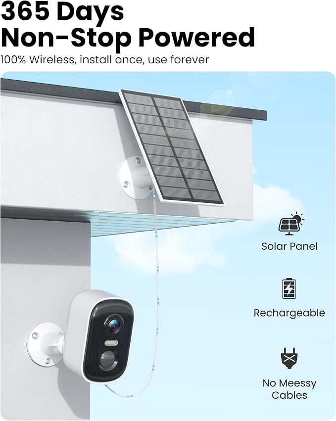 MISECU 2K Solar Camera Outdoor Wireless, WiFi Cameras - Image 2