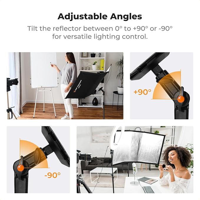 K&F CONCEPT Curved Reflector, Quick-Open Clamshell Light Reflector - Image 5