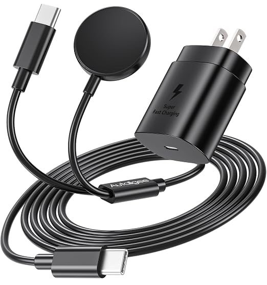2 in 1 for Samsung Watch Charger, 25W USB C Fast Charger Compatible by Autallgee