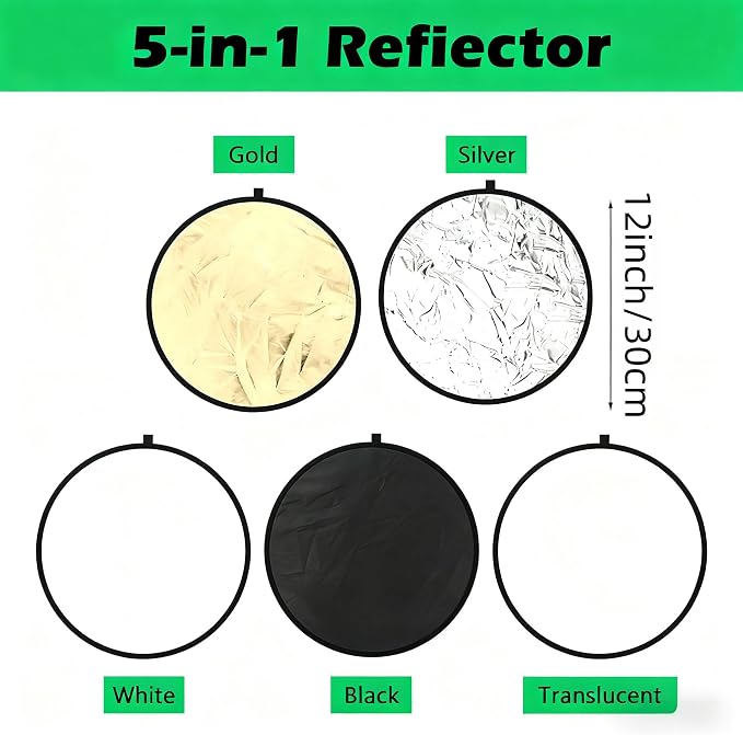 5-in-1 Photography Reflector 12" - Image 2