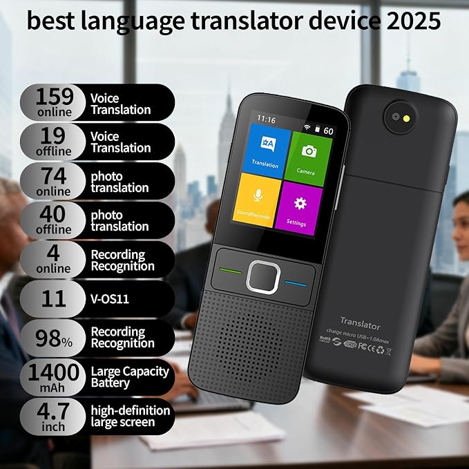 AI Language Translator Device, 2026 Upgraded Translator No WiFi Needed - Image 2