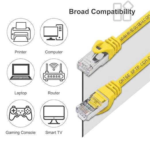 CAT 6 Shielded Ethernet Cable 50FT, Indoor High-Speed 10Gbps Snagless Shielded - Image 4