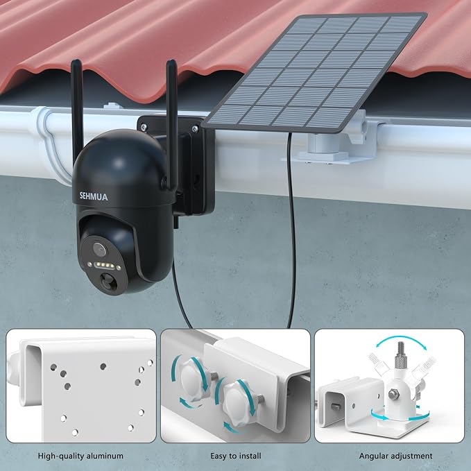 Gutter Mount for SEHMUA RBX-S40/S44/S45/SD22 Solar Outdoor Camera Bracket - Image 3