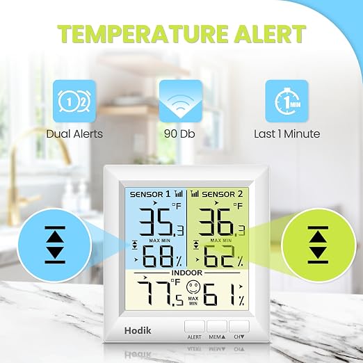 Hodik Digital wireless Thermometer, Fridge Freezer Alarm Thermometer Digital - Image 5