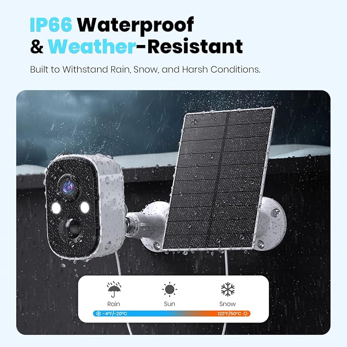 Techage Solar Security Cameras Wireless Outdoor, 2K Battery Powered WiFi Cameras - Image 9