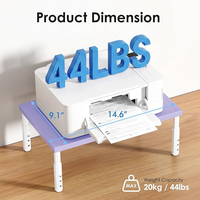 ECOLOVI Wood Computer Laptop Monitor Stand Riser, 4-Height Adjustable Desk - Image 4