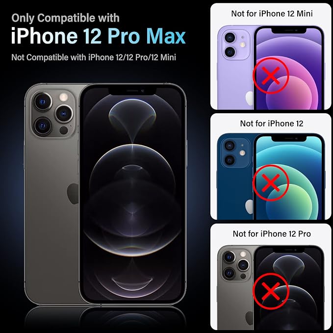 Uyiton for iPhone 12 Pro Max Camera Lens Protector, 9H Tempered Glass Camera - Image 7