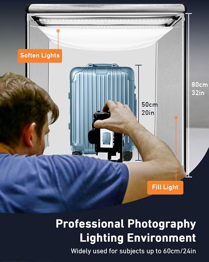 DUCLUS Light Box Photography, 32×32inch Professional Photo Studio Booth Photobox - Image 2