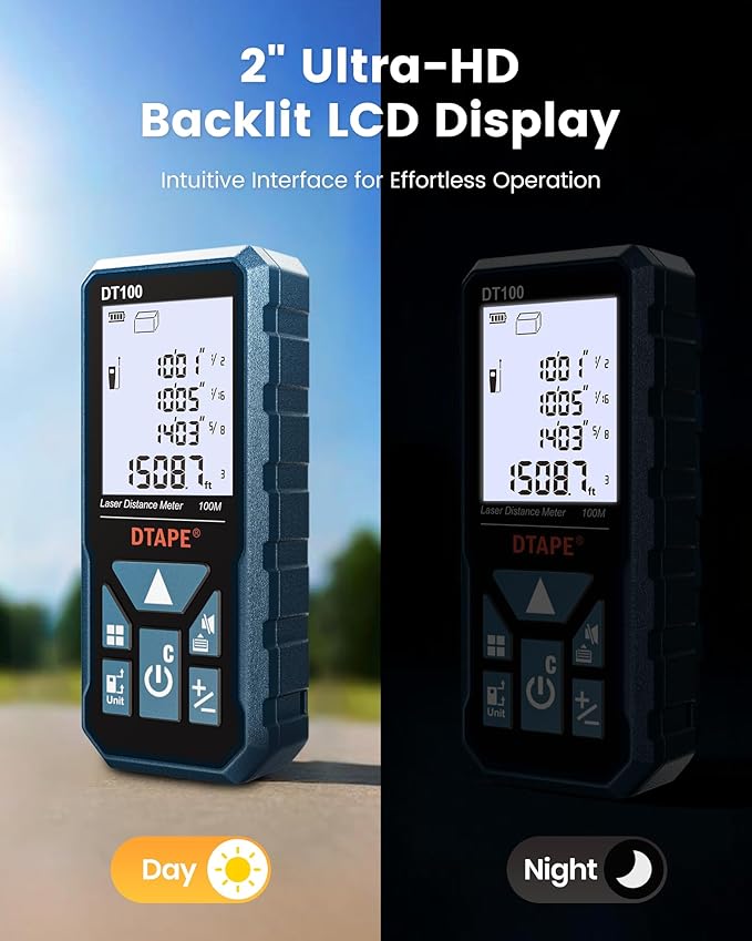 DTAPE 330 Ft Laser Measuring Tool, Fathers Day Dad Gifts, High-Accuracy Laser - Image 6