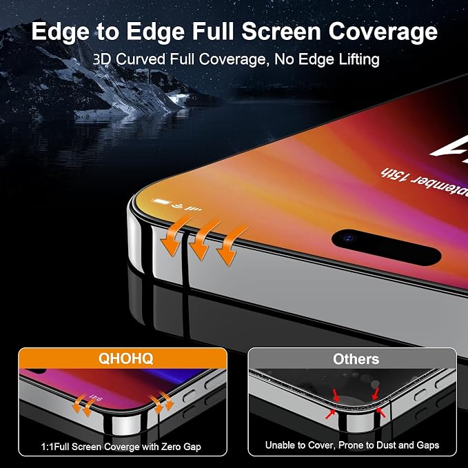 QHOHQ for iPhone 16 Pro Max Screen Protector - Image 3