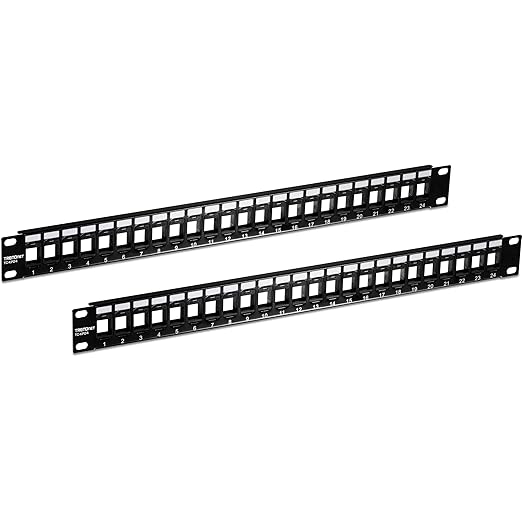 TRENDnet 24-Port Blank Keystone 1U Patch Panels, 1U 19" Metal Rackmount Housing by TRENDnet