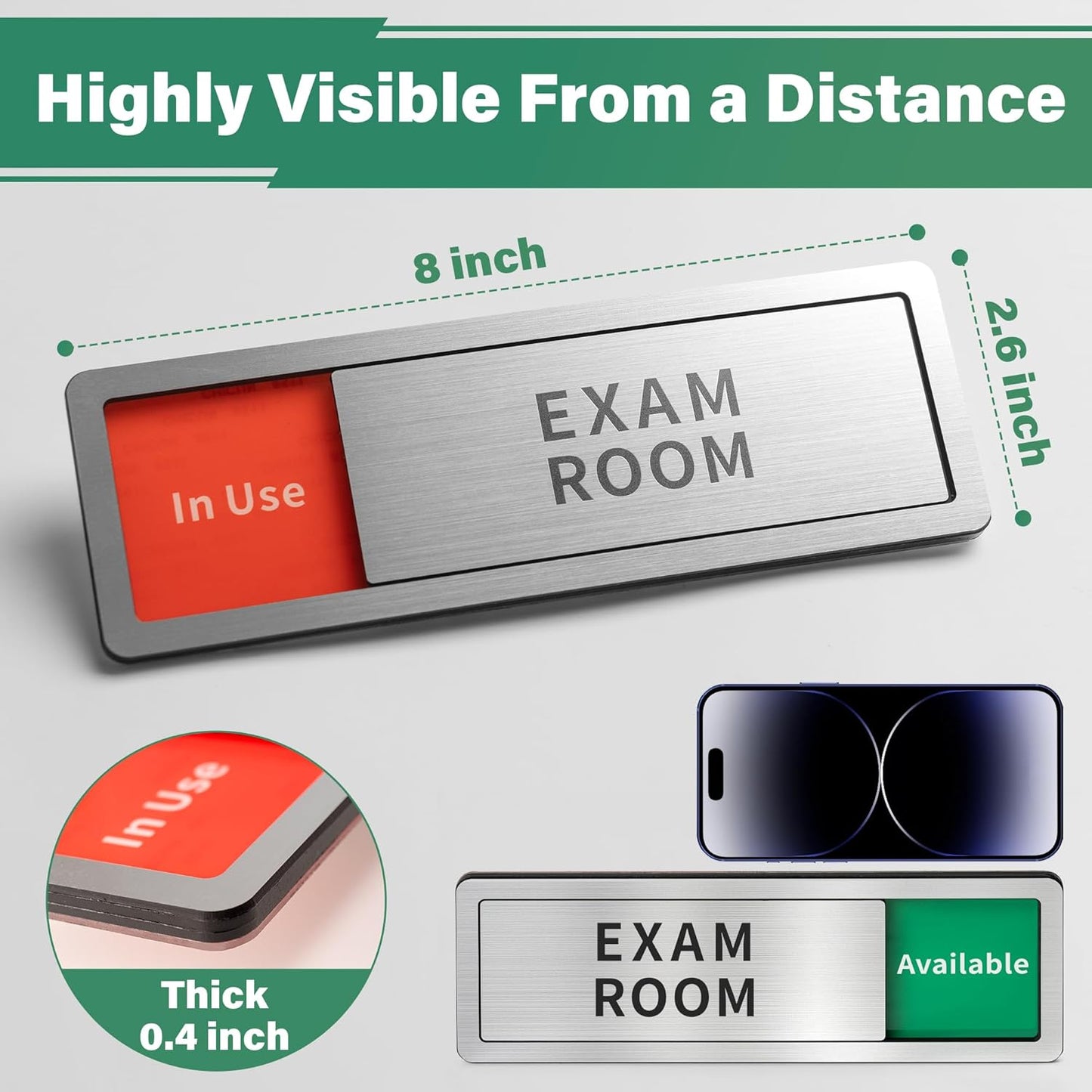 Treatment Room Door Sign,Do Not Disturb- In Use/Available Slider Sign for Wellness & Health Centers Business Vacant Occupied Privacy Spa Door