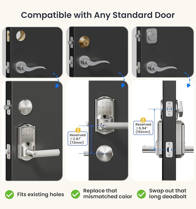 Veise VE029-E Wi-Fi Smart Lever Lock - Image 13