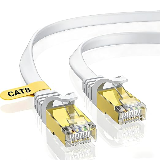 Ethernet Cable 3FT，Cat8 40Gbps High Speed Internet Cable, Flat Gigabit Rj45 STP by Unknown