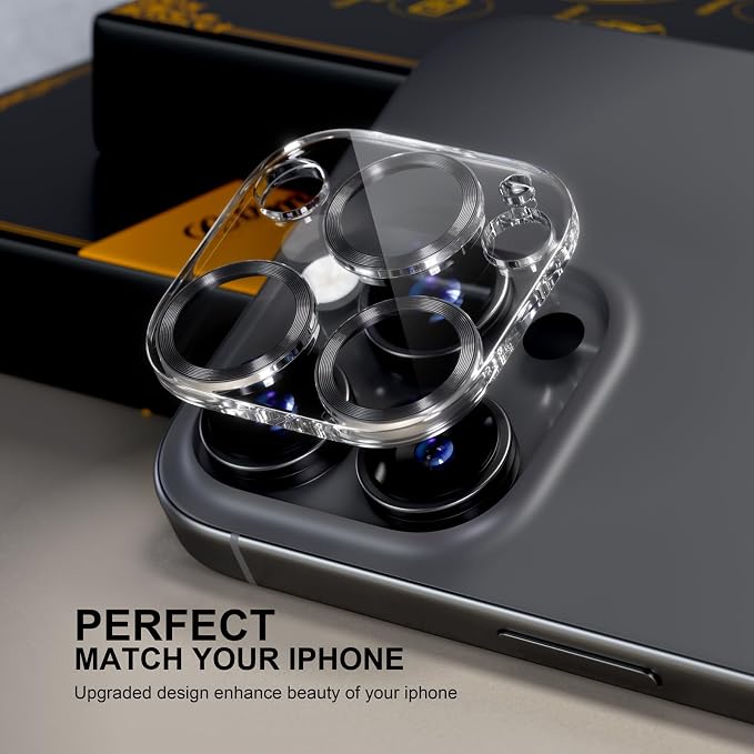 for 6 Pack iPhone 15 Pro/iPhone 15 Pro Max Camera Lens Protector 9H Tempered - Image 5