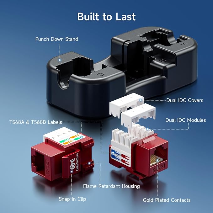 Cable Matters 25-Pack 10Gbps Cat6 Keystone Jacks, RJ45 Keystone Jack, Ethernet - Image 6