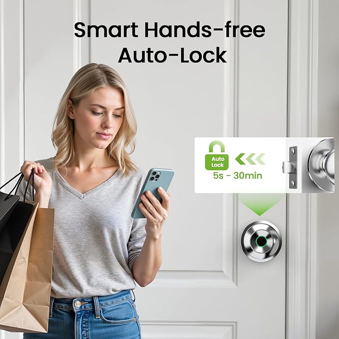 GHome Smart Fingerprint Door Lock, 3 in 1 Smart Fingerprint Door Knob - Image 4