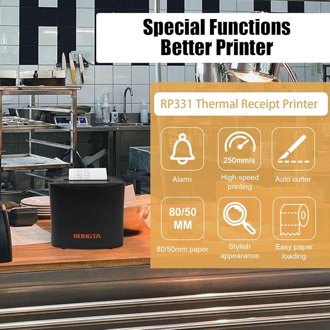 Rongta Thermal Receipt Printer, 80mm High-Speed POS Printer - Image 6