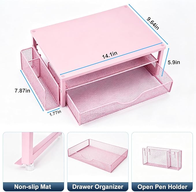 Spacrea Desk Organizer and Accessories, Computer Monitor Stand Riser - Image 5