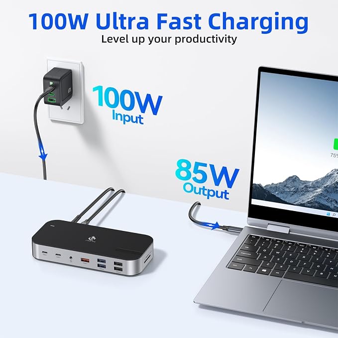 Laptop Docking Station, 16 in 1 USB C Docking Triple Monitor, USB C Dock Station - Image 6