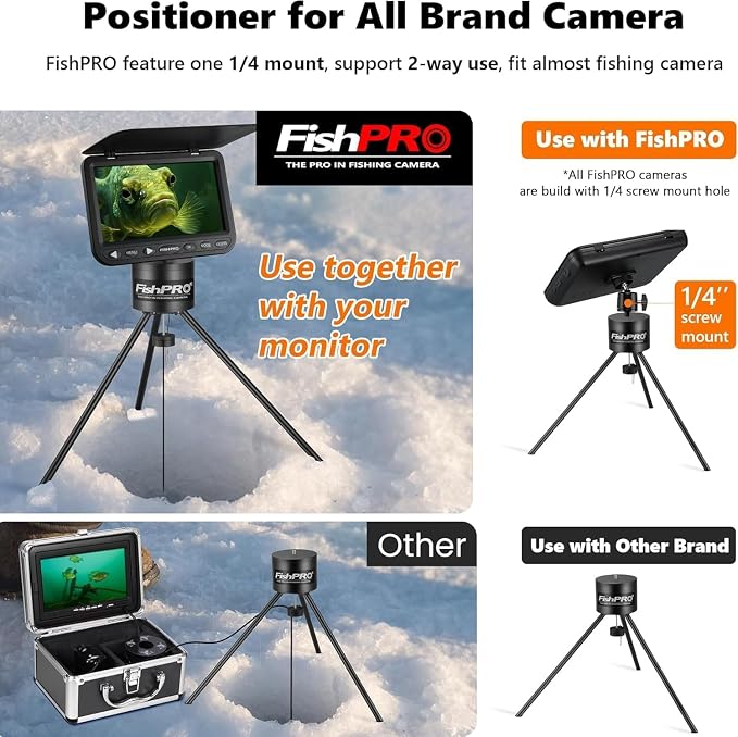 Tripod for Underwater Fishing Camera, For Max 11.1" Ice Hole 2 Fix Way - Image 3