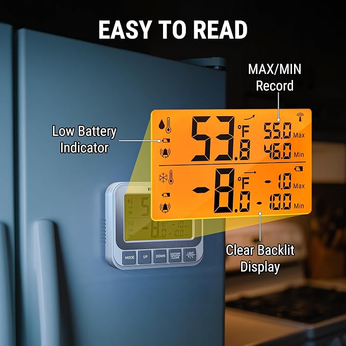 TempPro Wireless Freezer Fridge Thermometer - Image 6