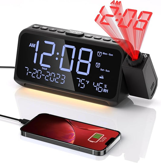 Projection Alarm Clock, Digital Clock by OnLyee