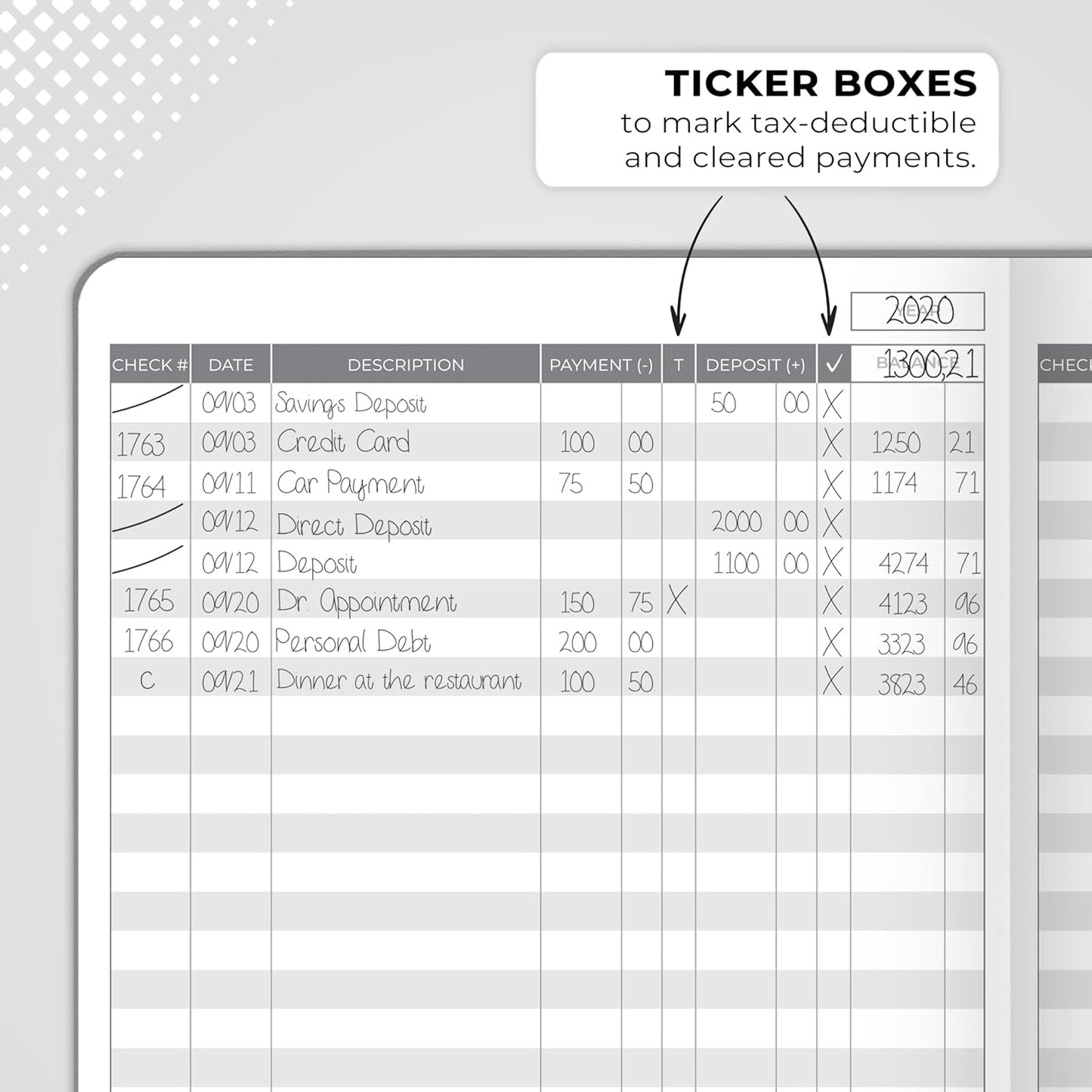 Clever Fox Check Register Book - Deluxe Transaction Register, Accounting Ledger Book, Checkbook Register & Checking Account Register Book for Personal and Work Use, A5 Hardcover - Mystic Gray