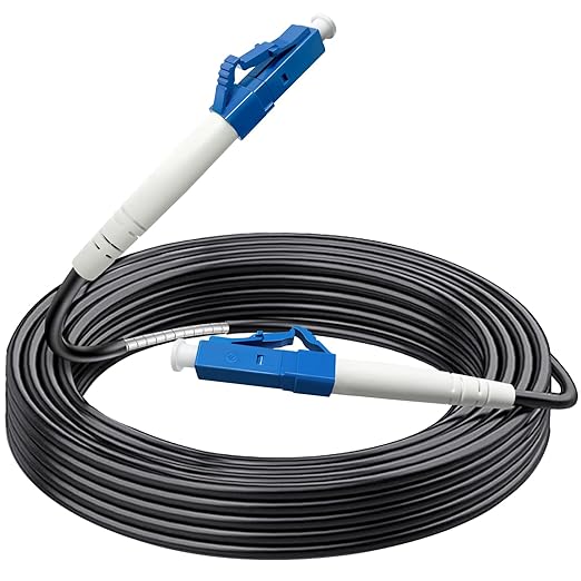 20 Meters LC to LC Outdoor Armored Simplex Fiber Patch Cable, Single Mode Fiber by Bangun