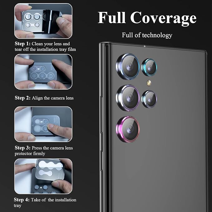 YWXYW for Samsung Galaxy S22 Ultra Camera Lens Protector, Aluminum Alloy - Image 3