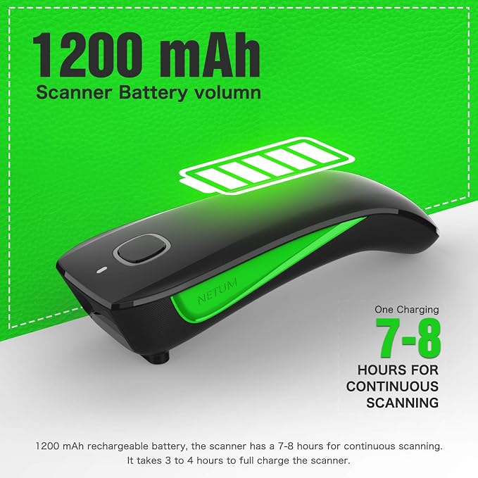 NETUM Mini Barcode Scanner Bluetooth Compatible, Small Portable USB Bar Code - Image 7