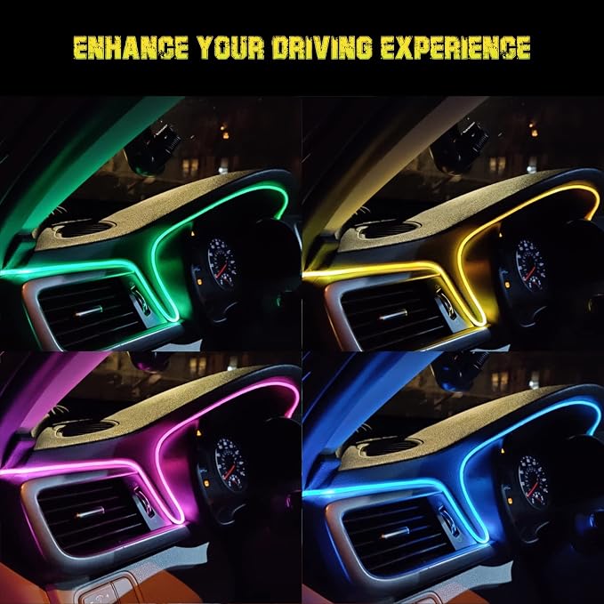 Jushope Interior Car LED Strip Lights, RGB USB Car Ambient Lighting - Image 7