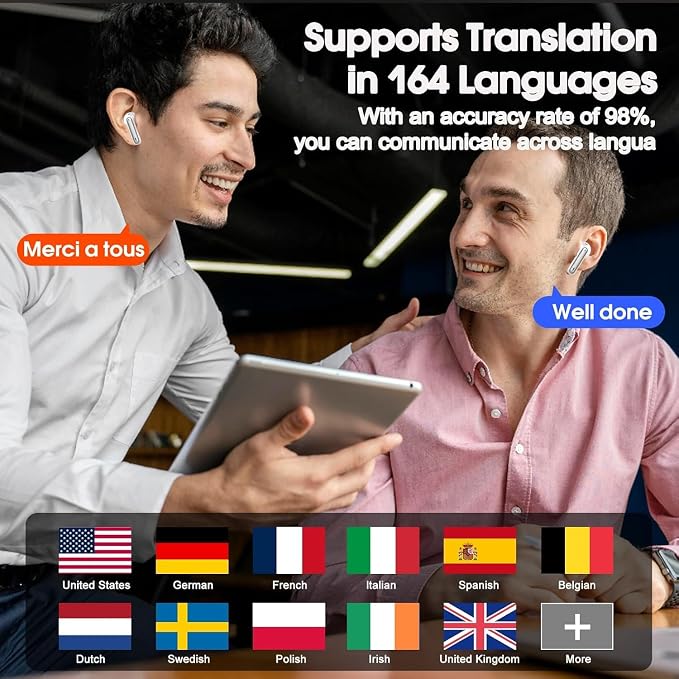 Csasan Ai Translation Earbuds Real Time, 3-in-1 Buletooth 5.3 Translator Earbuds - Image 2