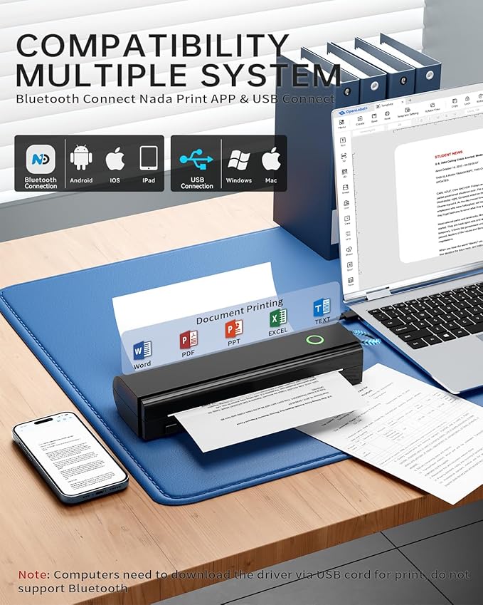 Portable Printers Wireless for Travel, N80 Wireless Thermal Printer Bluetooth - Image 2