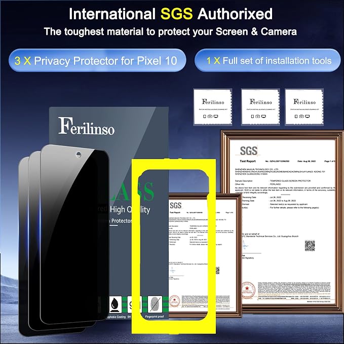 Ferilinso 3 Pack Privacy Screen Protector - Image 3