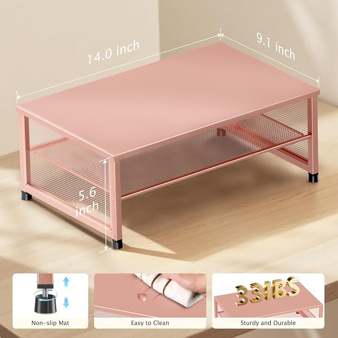 ECOLOVI 2-Tier Computer Monitor Stand Riser, Desk Organizer - Image 7