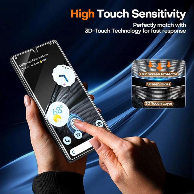 TOCOL 2+2 Pack for Google Pixel 7 Pro Screen Protector -2 Pack Screen Protector - Image 3